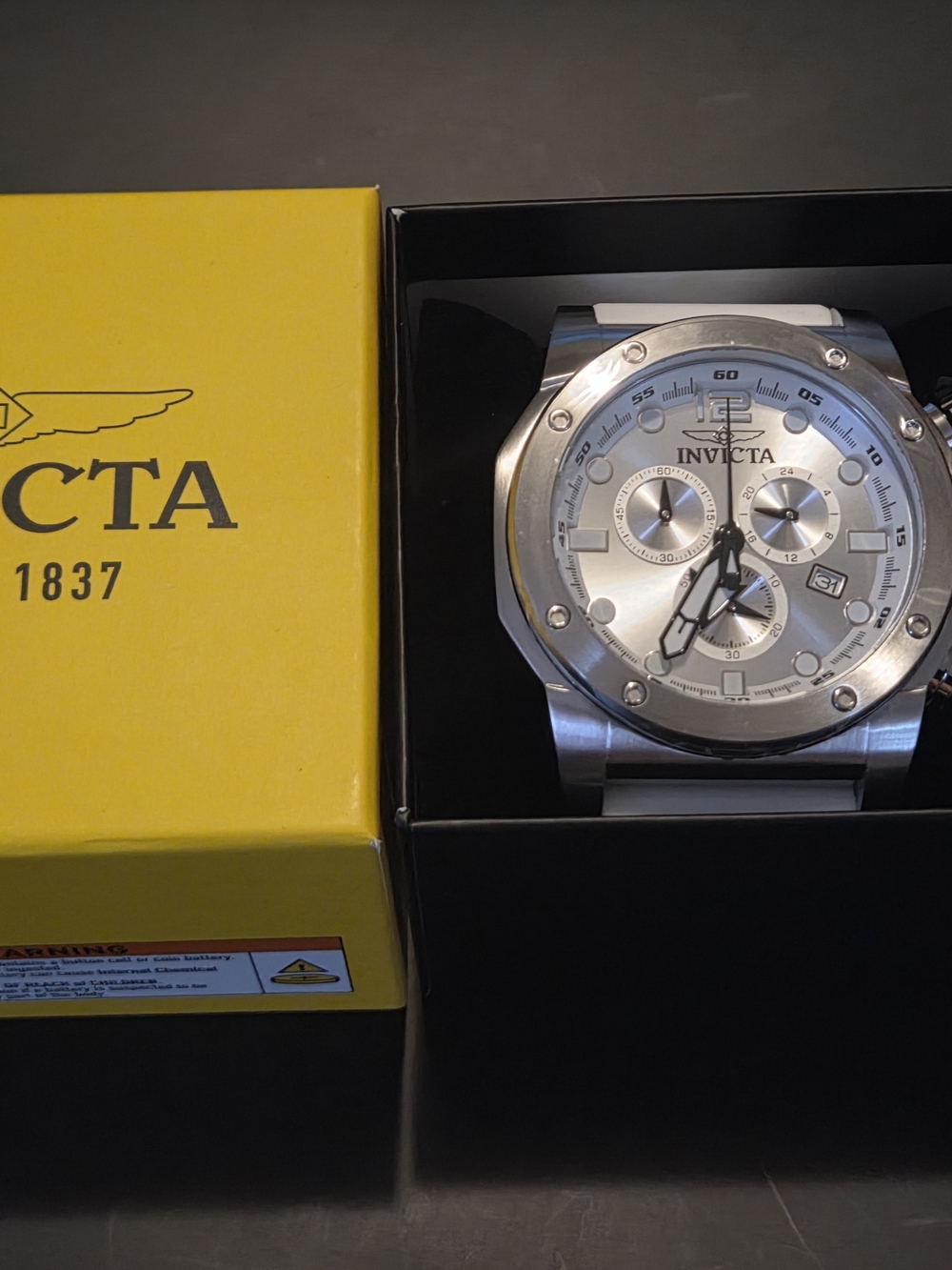 Invicta Men's Silver Chronograph Stainless Steel Watch